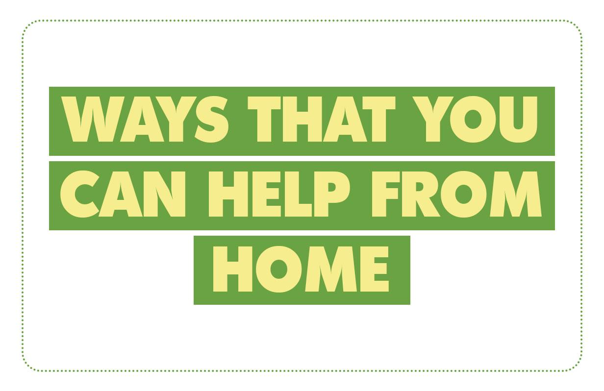 Ways that you can help from home