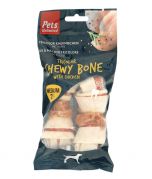 Pets Unlimited Tricolor Chewy Bone w/ Ckn M 2pcs