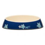Rogz Cat Fishcake Bowl Blue Floral