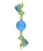 Flamingo Spector Ball With Rope Blue/Green Dog Toy