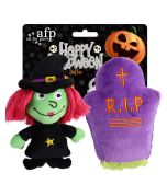 All For Paws Witch & Tombstone Dog Toy 2 pack