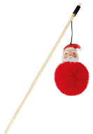 Bobby Christmas Fluffy Santa Cat Pole Toy 40cm