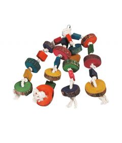 Flamingo Bird Toy Hanger with Beads 4 Ropes