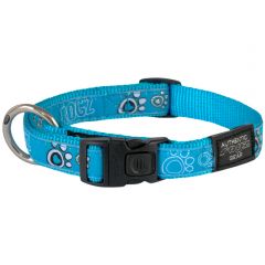 Rogz Turquoise Paw Dog Collar