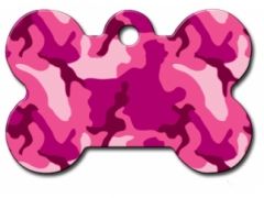 ID Tag - Bone Painted Pink Camouflage