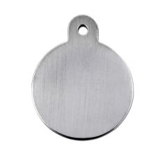 ID Tag Circle Small Brushed Chrome 
