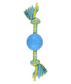 Flamingo Spector Ball With Rope Blue/Green Dog Toy