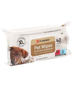 Flamingo Unscented Extra Strong Cat Dog Pet Wipes