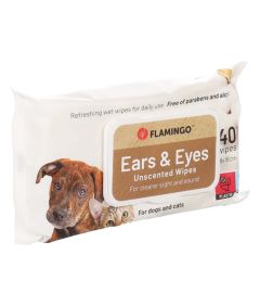 Flamingo Ears & Eyes Unscented Cat & Dog Pet Wipes