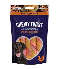 Rosewood Chewy Twist Chicken Dog Treats 115g