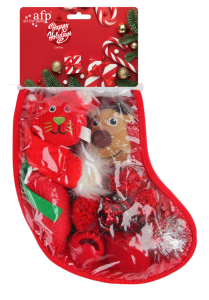 All For Paws Happy Holidays Gift Sock Red Cat Toy