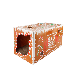 All For Paws Gingerbread House Cat Scratcher Cave