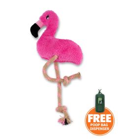 Beco Pets Dual Material Soft Flamingo Recycled Dog Toy