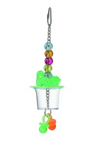 Coollapet Feather Friends Foraging Cup with Beads Bird Toy
