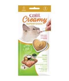 Catit Creamy Superfoods Chicken Lickable Cat Treats 4 x 10g