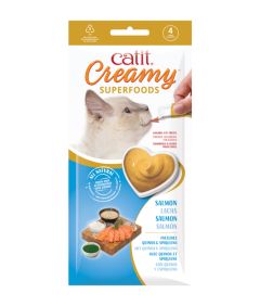 Catit Creamy Superfoods Salmon Lickable Cat Treats 4 x 10g