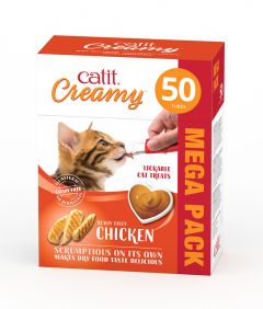 Catit Creamy Treats Mega Pack Chicken, 50 tubes