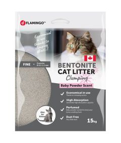 Flamingo Bentonite Baby Powder Scent Clumping Cat Litter