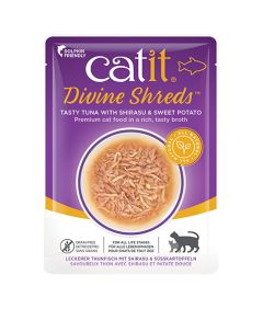 Catit Divine Shreds Tasty Tuna with Shirasu & Sweet Potato Wet Cat Food 75g