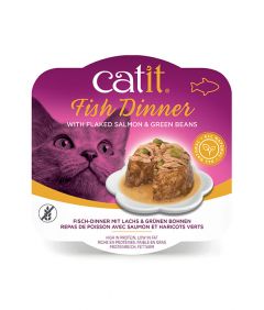 Catit Fish Dinner with Flaked Salmon & Green Beans Wet Cat Food 80g