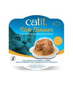 Catit Fish Dinner with Tender Whitefish & Pumpkin Wet Cat Food 80g