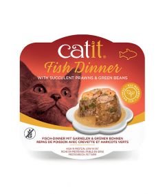 Catit Fish Dinner with Succulent Prawns & Green Beans Wet Cat Food 80g
