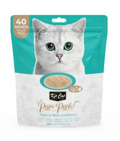 Kit Cat Purr Puree Tuna & Fiber (Hairball) Cat Treats 40 x 15g Value Pack 