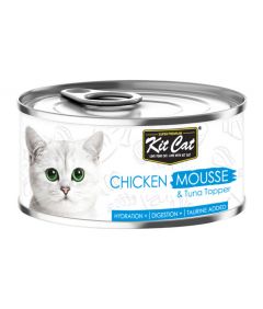 Kit Cat Chicken Mousse & Tuna Topper Wet Cat Food 80g