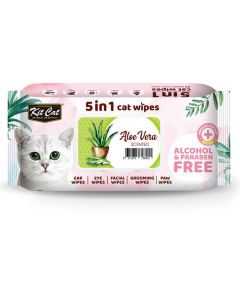 Kit Cat 5-in-1 Cat Wipes Aloe Vera Scented