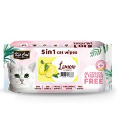 Kit Cat 5-in-1 Cat Wipes Lemon Scented
