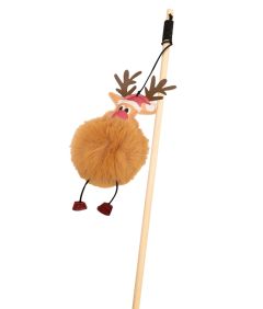 Bobby Christmas Cat Stick Fluffy Deer 40cm