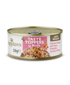 Applaws Taste Topper Broth Chicken Ham Dog Tin