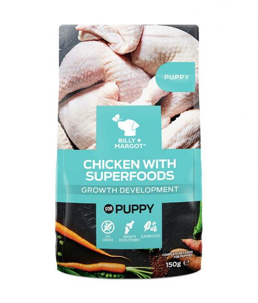 Billy & Margot Puppy Chicken with Superfoods Pouched Wet Dog Food